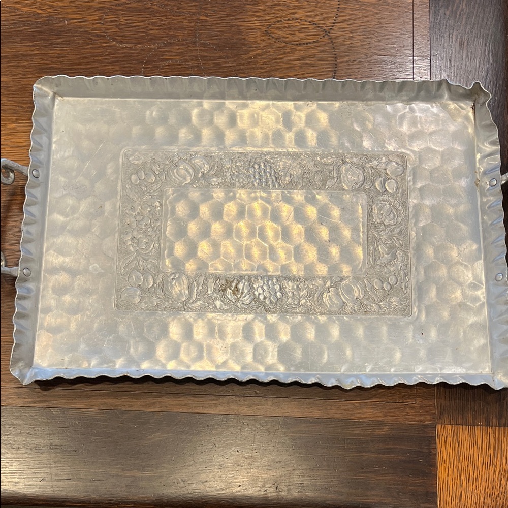 Cromwell Hammered Aluminum Serving Tray with Handles